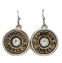 Load image into Gallery viewer, Classic Rhinestone Shotgun Shell Dangle Hook Earrings
