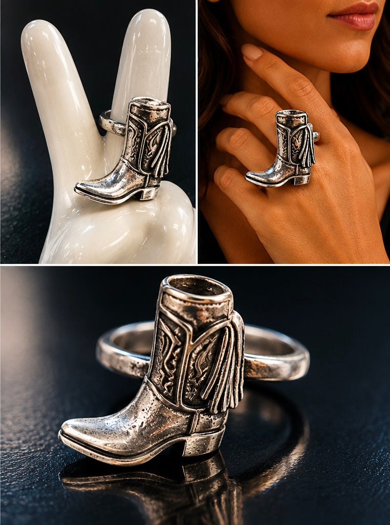 Western Pinkies Up Adjustable Ring