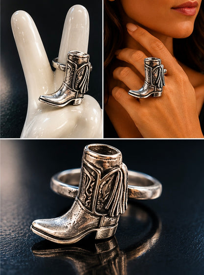 Western Pinkies Up Adjustable Ring