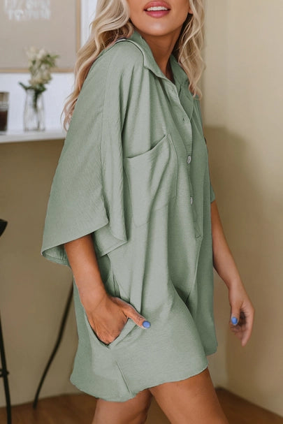 Half Button Collared Romper