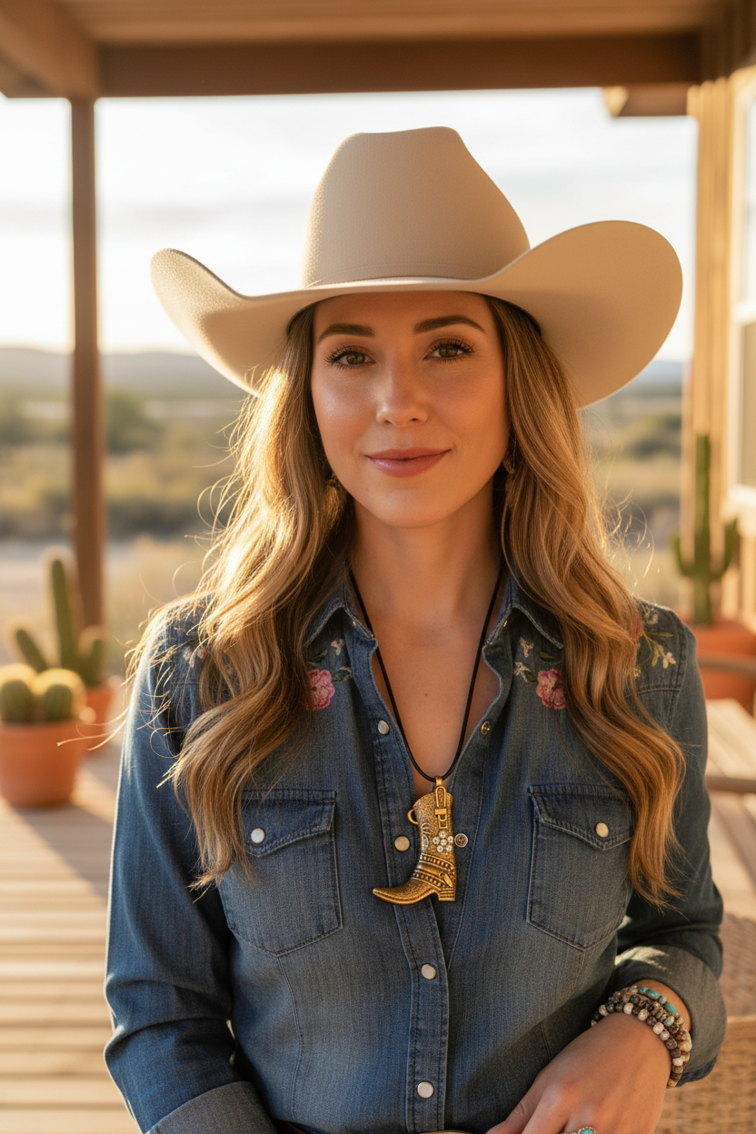 Cowgirl Boot Necklace