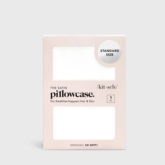 KITSCH Ivory Satin Pillowcase