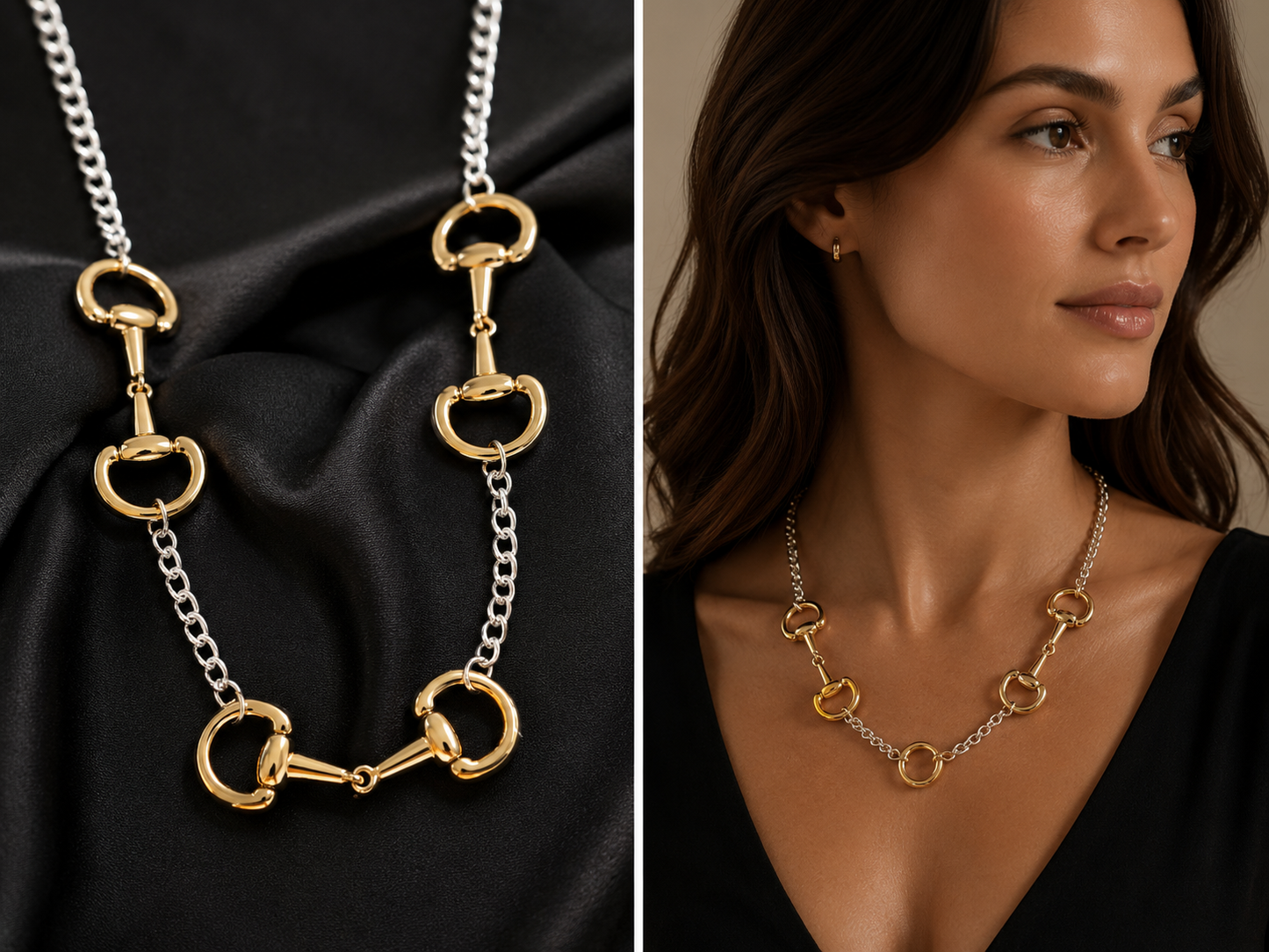 2 Tone Equestrian Bit Necklace
