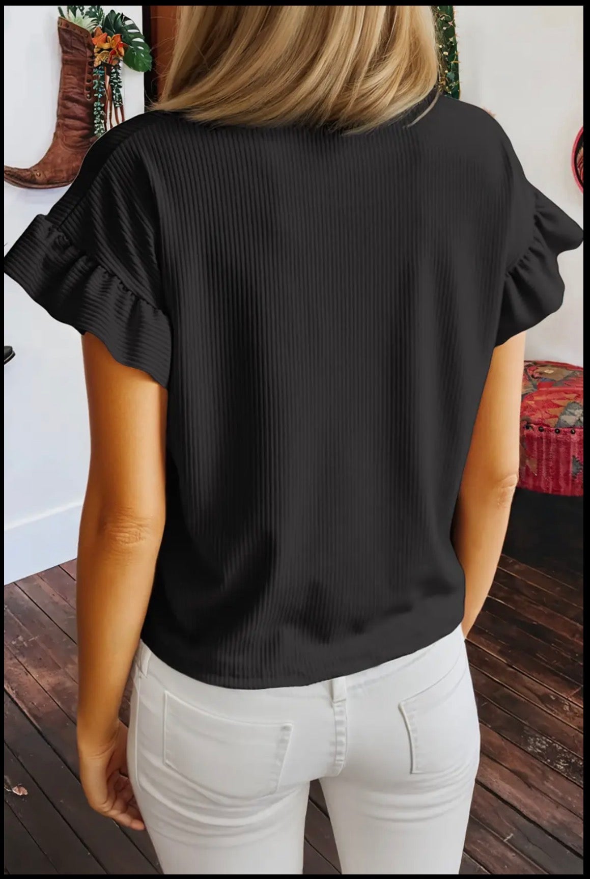 Ruffled Ribbed Top