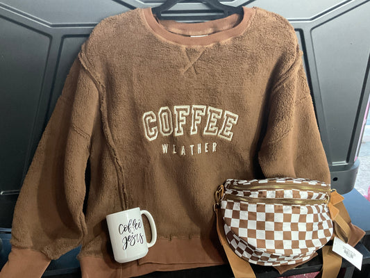 Coffee Weather Fleece Top
