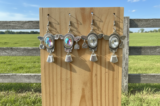 Rhinestone Heffer Earrings