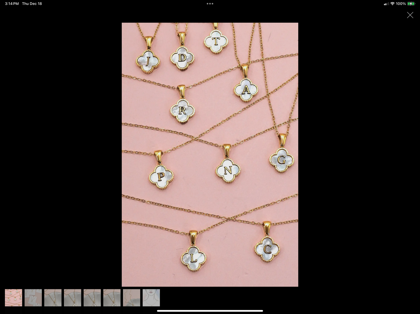 Clover Initial Monogram Necklace