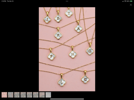 Clover Initial Monogram Necklace