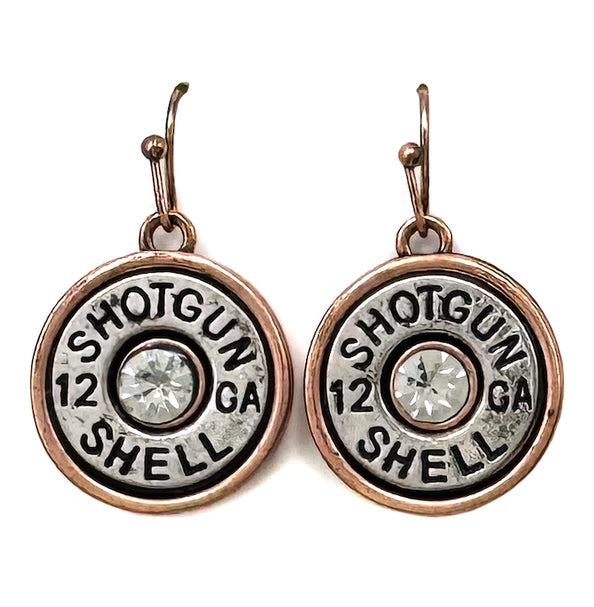 Classic Rhinestone Shotgun Shell Dangle Hook Earrings