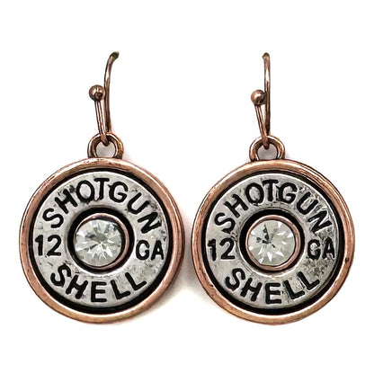 Classic Rhinestone Shotgun Shell Dangle Hook Earrings