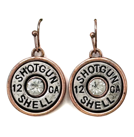 Classic Rhinestone Shotgun Shell Dangle Hook Earrings
