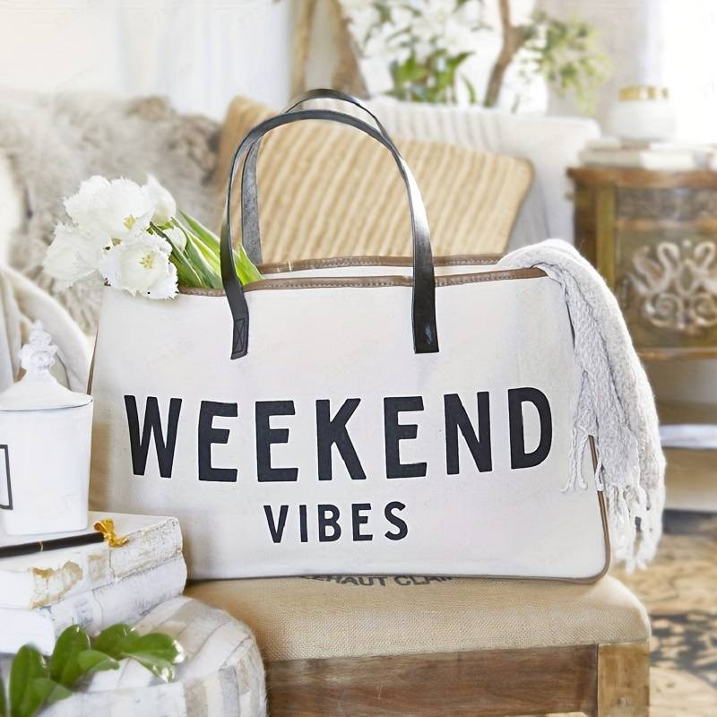 Weekend Vibes Canvas Tote