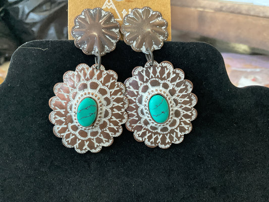 Turquoise Medallion Earrings