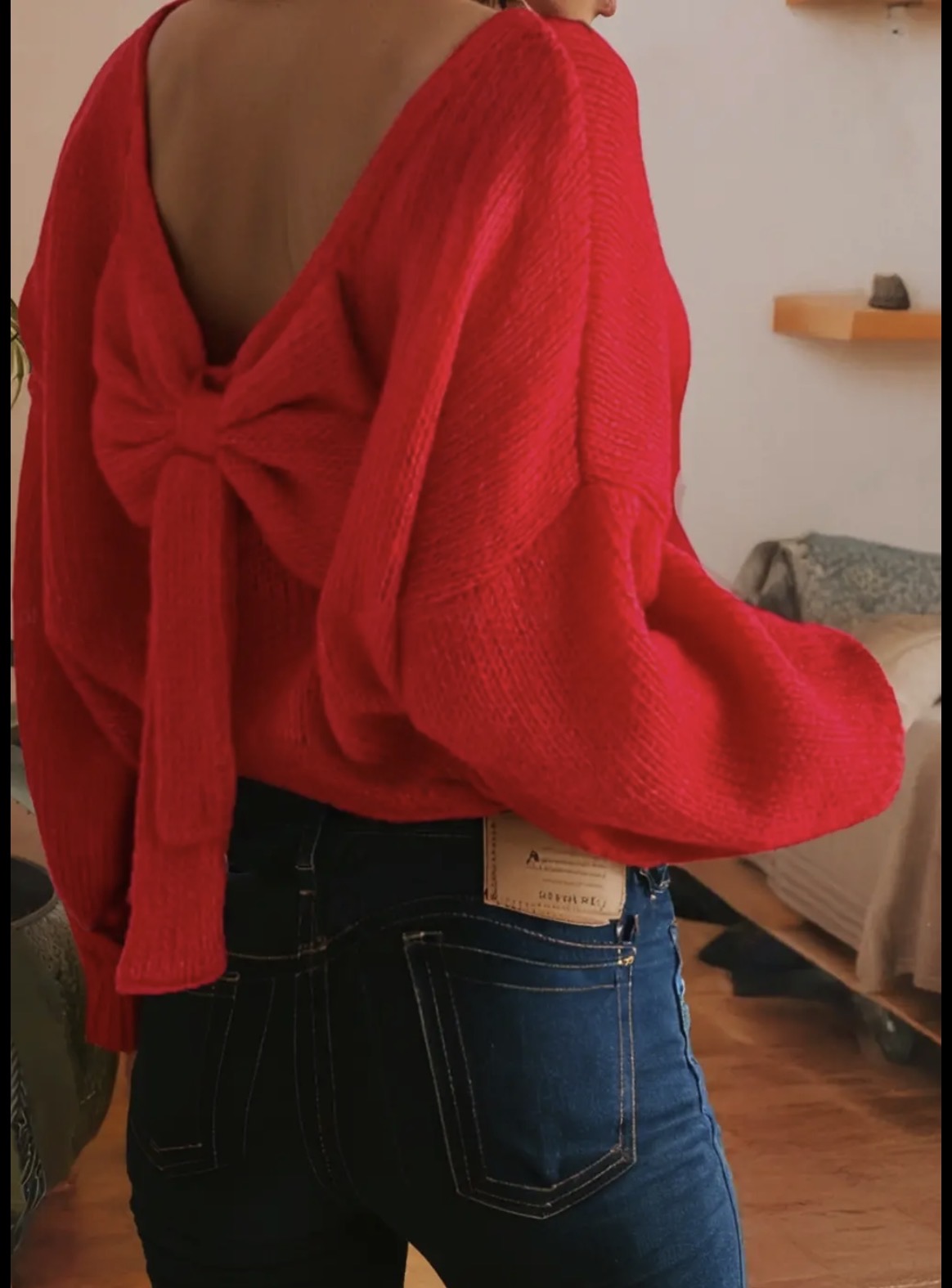 Take A Bow Red Sweater