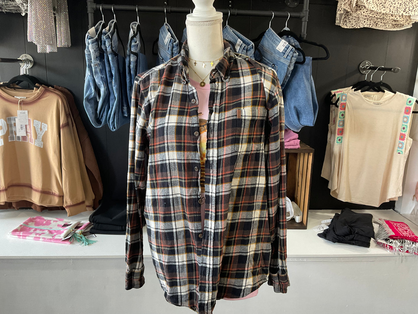 Bombshell Up Cycled Flannel
