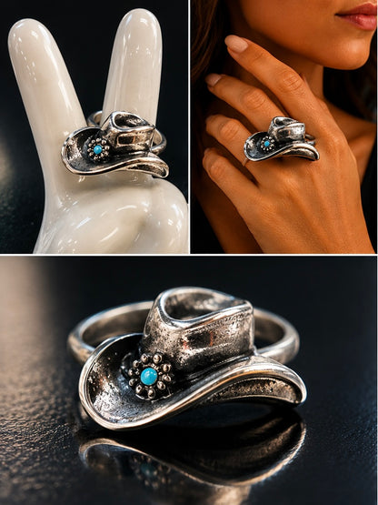 Western Pinkies Up Adjustable Ring