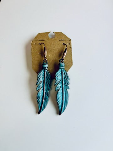 Patina Feather Earrings