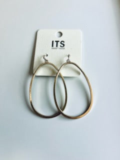 Metal Stamped Oval Hoop Earring