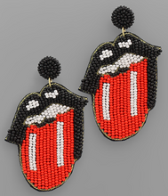 Load image into Gallery viewer, Rocker Lips Beaded Earrings
