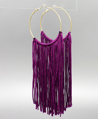 Hoop & Fringe Thread Earrings