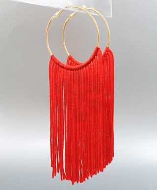 Hoop & Fringe Thread Earrings