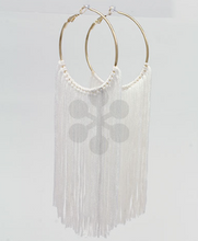 Load image into Gallery viewer, Hoop &amp; Fringe Thread Earrings
