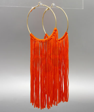 Hoop & Fringe Thread Earrings