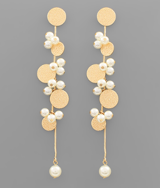 Coins & Pearls Tassel Earrings