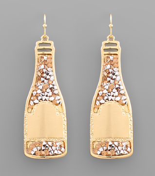 Glitter Stone Bottle Earrings