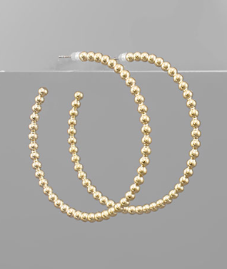 Gold Dipped Ball Textured Hoops