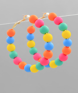Multi Color Clay Ball Hoops