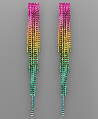 Crystal Ombre Tassel Earrings