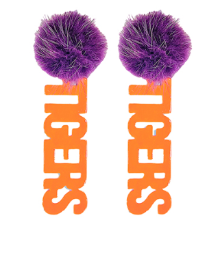 Fuzzy PomPom Team Earrings
