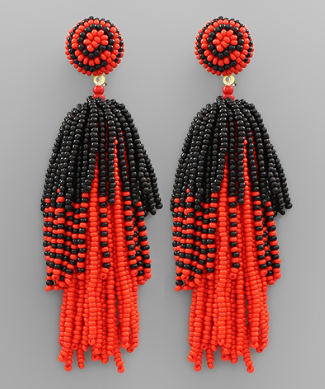 Dawgs Beaded Tassel Earrings