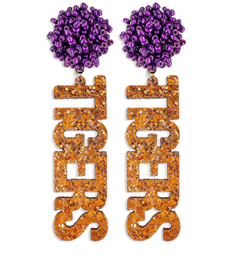 Team Color Beaded PomPom Earring