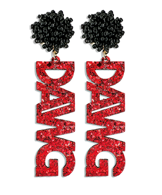 Team Color Beaded PomPom Earring