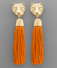 Load image into Gallery viewer, Tiger Tassel Gameday Earring
