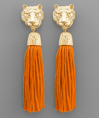 Tiger Tassel Gameday Earring