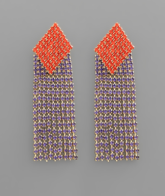 Gameday Diamond Crystal Tassel Earrings