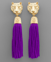 Load image into Gallery viewer, Tiger Tassel Gameday Earring
