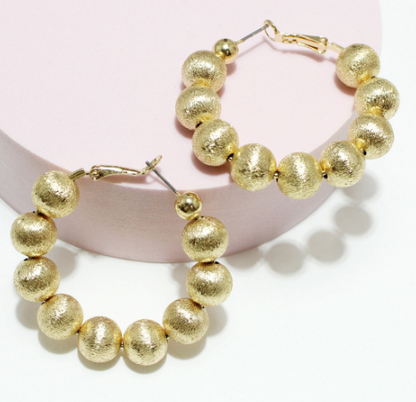 Icy Ball Hoop Earrings
