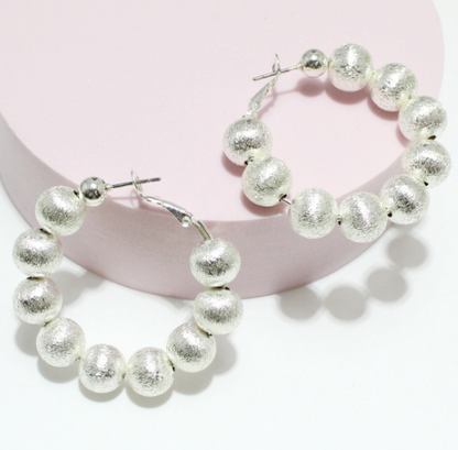Icy Ball Hoop Earrings