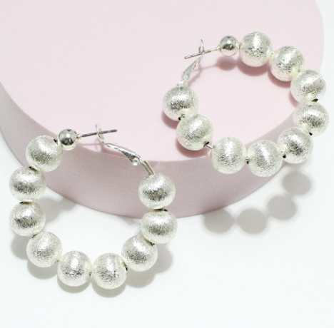 Icy Ball Hoop Earrings