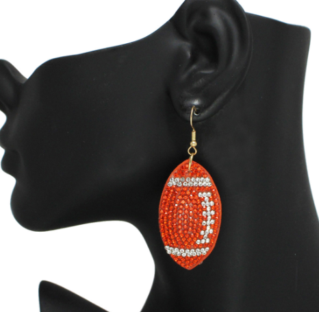 Glitter Team Football Earrings