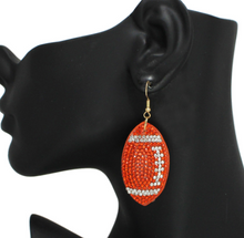 Load image into Gallery viewer, Glitter Team Football Earrings
