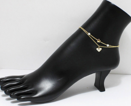 Double Chain Charm Anklets