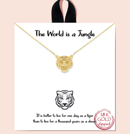 The World is a Jungle Gold Dipped Necklace