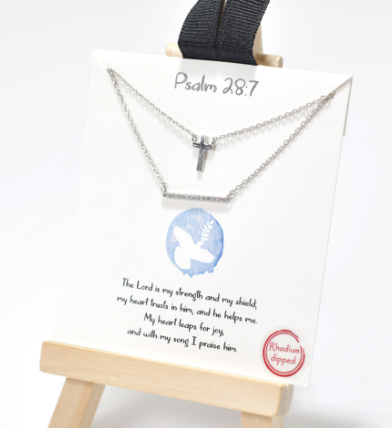 Psalm 28:7 Gold Dipped Necklace
