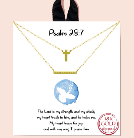 Psalm 28:7 Gold Dipped Necklace