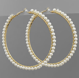 XL Pearl Wrapped Hoops